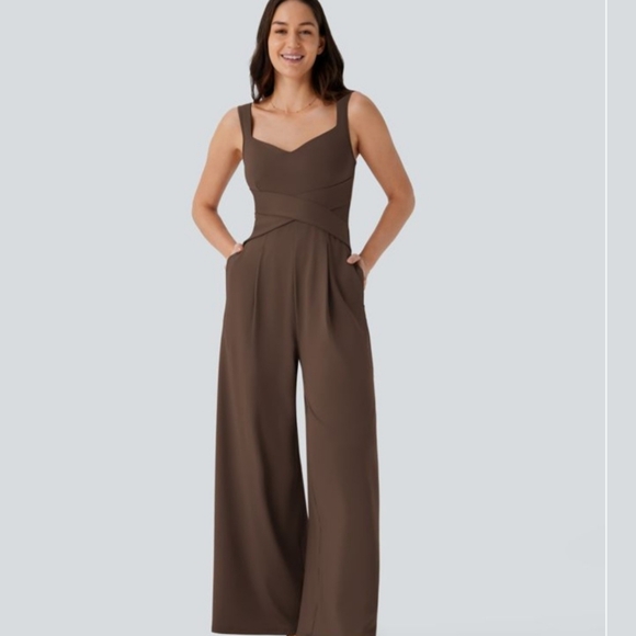 HALARA Pants - HALARA Chic Brown Jumpsuit